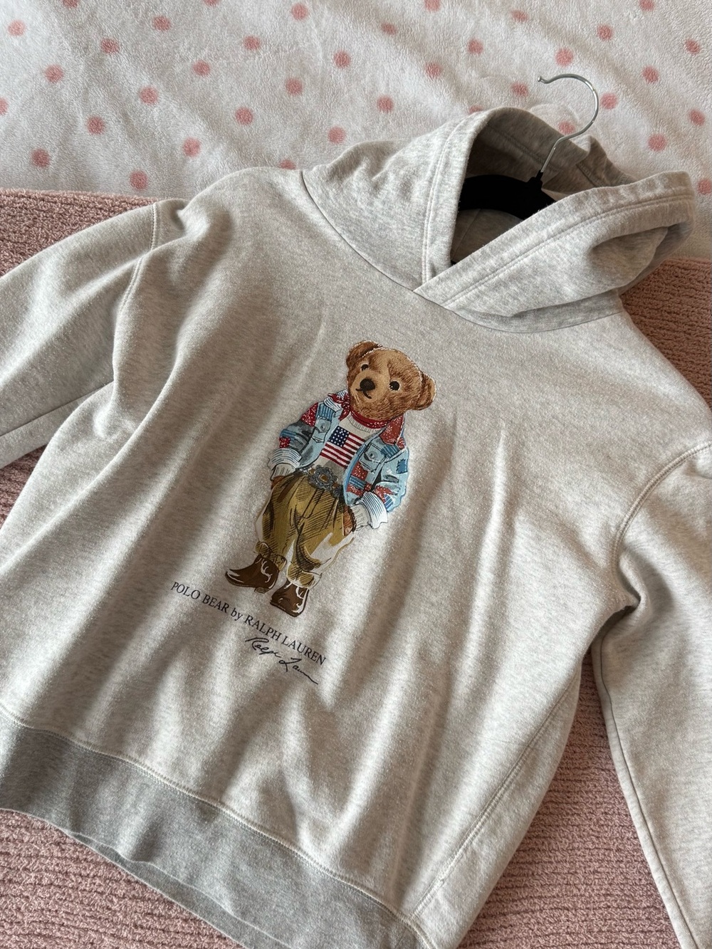 Polo by Ralph Lauren Light Gray Bear Graphic Hoodie